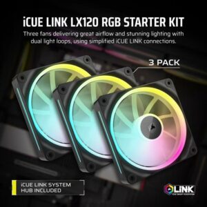 Fan Casing CORSAIR ICUE LINK LX120 RGB 120mm Triple Pack - BLACK