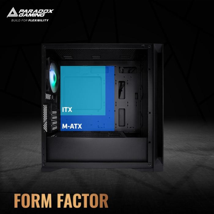 PARADOX GAMING BELIAL BLACK V2 - TEMPERED GLASS - MATX Case - Black - Image 5