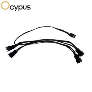 Ocypus Gamma Fan Splitter 1 to 4 Power Extension Cable 3 Pin