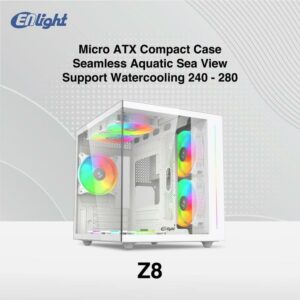 Casing ENLIGHT Z8 WHITE - Micro ATX - INCLUDE 3 FAN