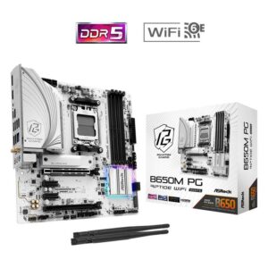 Motherboard ASROCK PHANTOM GAMING B650M PG RIPTIDE WIFI WHITE (AMD AM5, DDR5) - WHITE