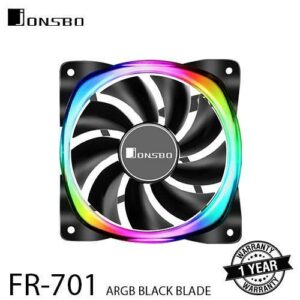 JualFAN CASING JONSBO FR-701 ARGB 5V 3Pin 12CM – BLACK BLADE