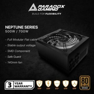 POWER SUPPLY PARADOX GAMING NEPTUNE 700W 80+ BRONZE - FULL MODULAR