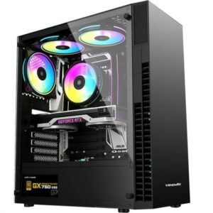 CASING VENOMRX ELDEN BLACK - Tempered Glass INCLUDE 3 FAN ARGB