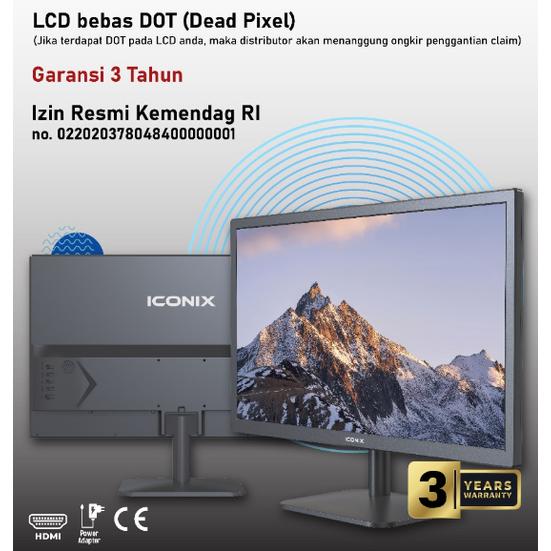 Monitor LED ICONIX DH-19 - Garansi Dot Pixel 3 Tahun - Image 2