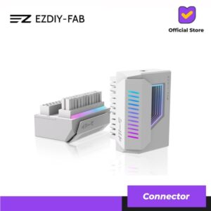 EZDIY-FAB SHIELD ATX 24 PIN 180 Degree Angle Adapter With ARGB Module - WHITE