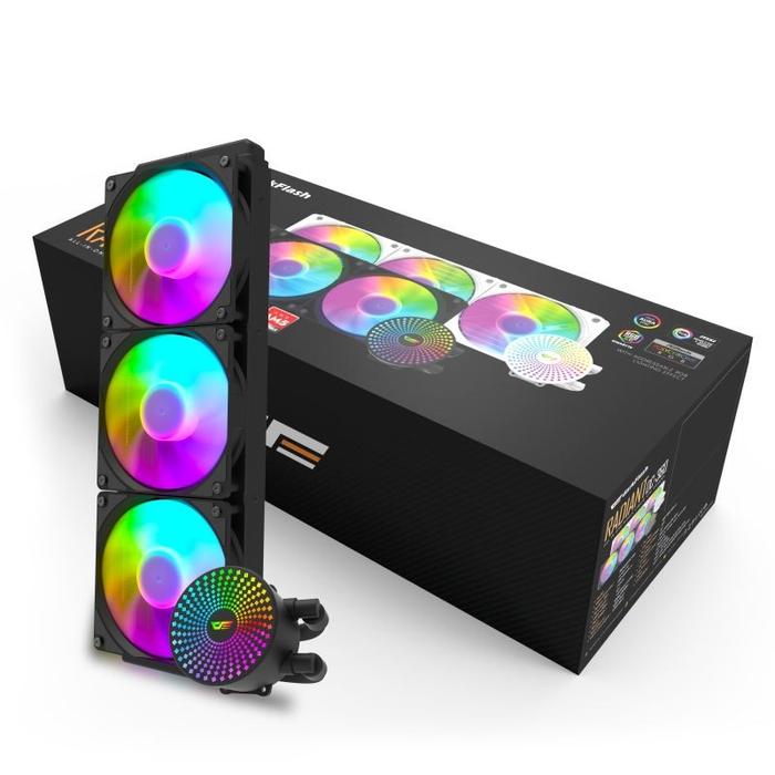DarkFlash DC360 / DC 360 ARGB 360mm AIO Liquid Cooler - BLACK - Image 5