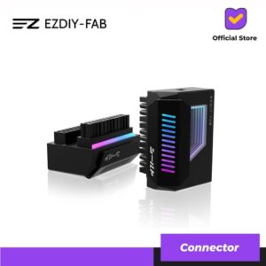 EZDIY-FAB SHIELD ATX 24 PIN 180 Degree Angle Adapter With ARGB Module - BLACK