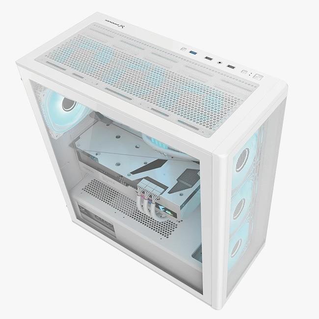 CASING FPMAX AIRPOWER G5 PLUS H835 + 1 FAN - E-ATX GAMING CASE - WHITE - Image 4