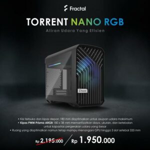 JualFractal Design Torrent Nano Black RGB TG Light Tint – Mini ITX