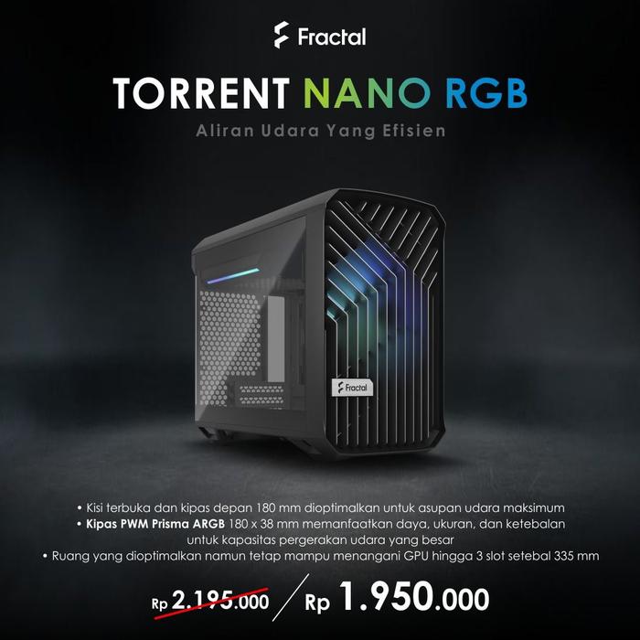 Fractal Design Torrent Nano Black RGB TG Light Tint - Mini ITX