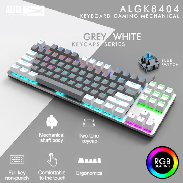 Keyboard Gaming Mechanical TKL Altec Lansing ALGK-8404 RGB - GreyWhite