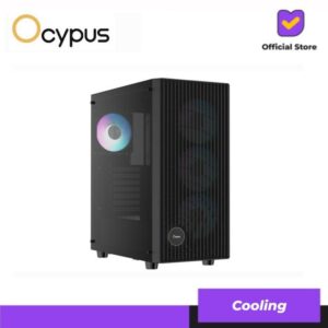 Casing OCYPUS GAMMA C70 ARGB | With 4 ARGB FAN | High-Airflow Front Panel ATX Mid Tower PC Case - BLACK