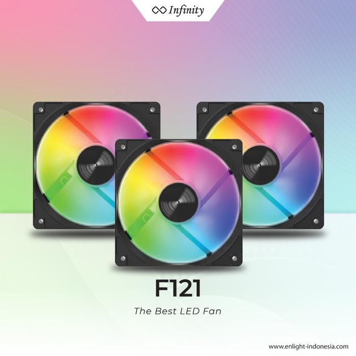 Fan Casing Infinity F121 Rainbow FIX RGB Single FAN - 12CM - Image 2