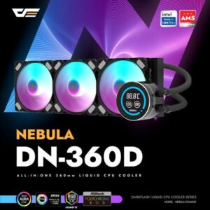 DarkFlash NEBULA DN360D DIGITAL / DN 360D DIGITAL ARGB 360mm AIO Liquid Cooler - BLACK