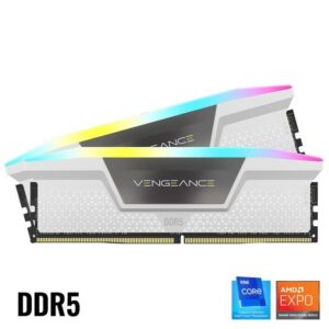 CORSAIR VENGEANCE RGB DDR5 32GB (2X16GB) 6000Mhz C30 - INTEL XMP / AMD EXPO - WHITE