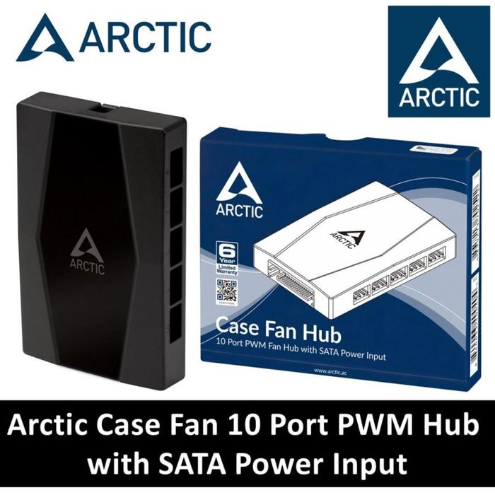 Arctic Fan Case HUB - 10 Port PWM Fan Hub with SATA Power