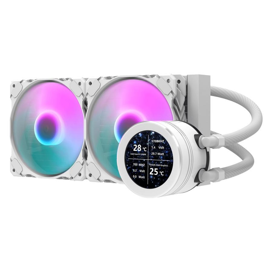 darkFlash NEBULA DN240S Liquid CPU Cooler - Putih - Image 2