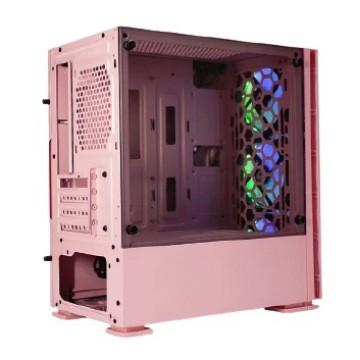 CASING PARADOX GAMING DURANDAL + 3 FAN RGB - mATX, mini itx - PINK - Image 4