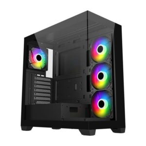 Casing FSP M340 ATX Tower Case - Tempered Glass - BLACK