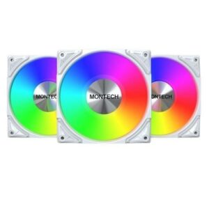 JualFAN CASING MONTECH METAL PRO 12 ARGB 3in1 PWM 3 Pack – 120mm / 12CM Fan – WHITE