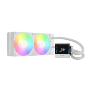GAMDIAS CHIONE E4-240 - 240MM LCD POWERFUL DIGITAL COOLING - AIO Liquid CPU Cooler - WHITE