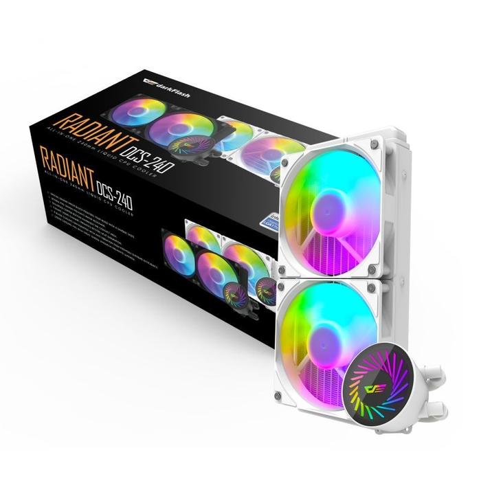 DarkFlash RADIAN DCS240 / DCS 240 ARGB 240mm AIO Liquid Cooler - WHITE - Image 4