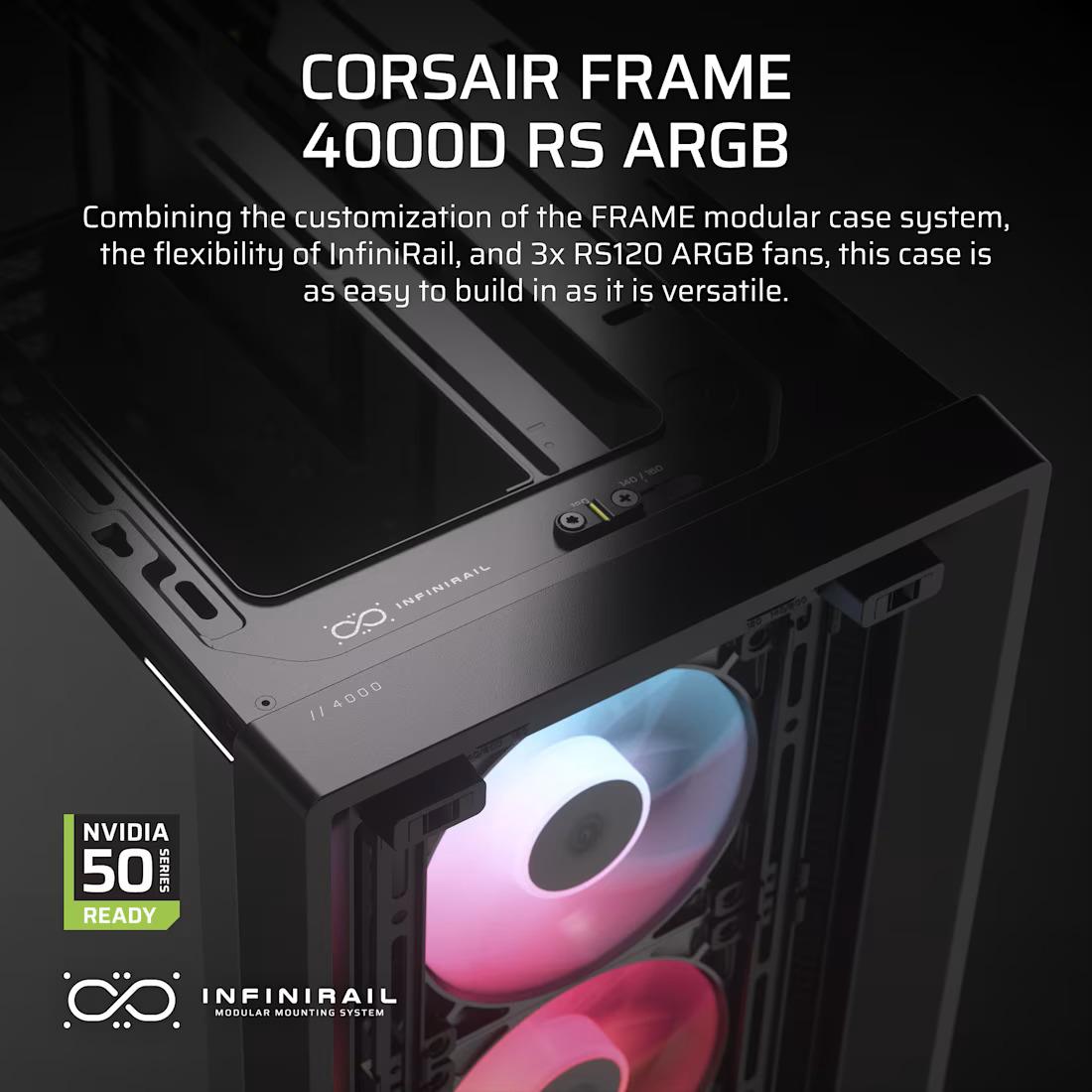 CASING CORSAIR FRAME 4000D ARGB Mid Tower - BLACK - Image 3