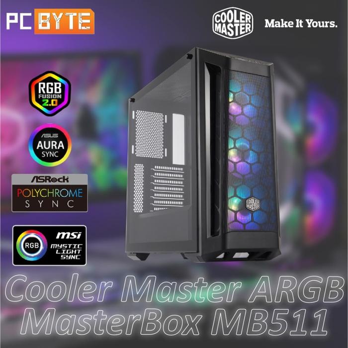 Casing COOLER MASTER MASTERBOX MB511 ARGB TEMPERED GLASS - Image 2