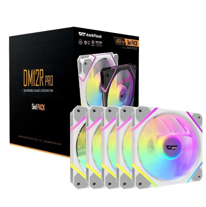 Fan Casing Aigo DarkFlash DM12 PRO 5in1 / 5 Fan 120MM / 12CM - White