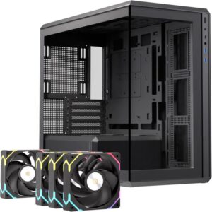 Casing EINAREX ZENITH ZM800 ITX, mATX Gaming Case + 4 FAN 120MM - BLACK