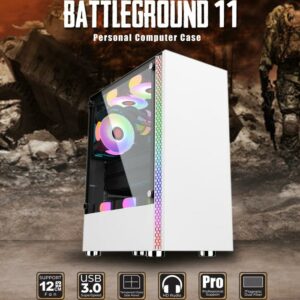 Casing Simbadda BattleGround 11 WHITE - ATX, mATX Tempered Glass