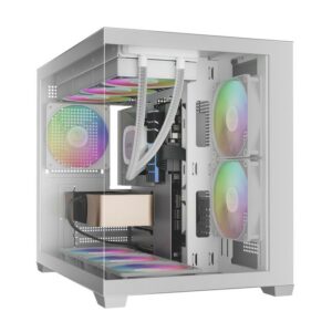 Casing GAMDIAS AURA GC10M ARGB + 3 FAN ARGB - WHITE