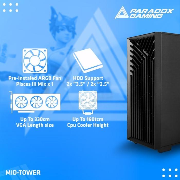 CASING PARADOX GAMING TYTOS - mATX, ATX CASE - Image 3