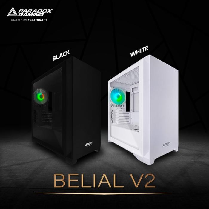 PARADOX GAMING BELIAL BLACK V2 - TEMPERED GLASS - MATX Case - Black