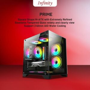 JualCASING INFINITY PRIME – mATX Casse Tanpa Fan – BLACK