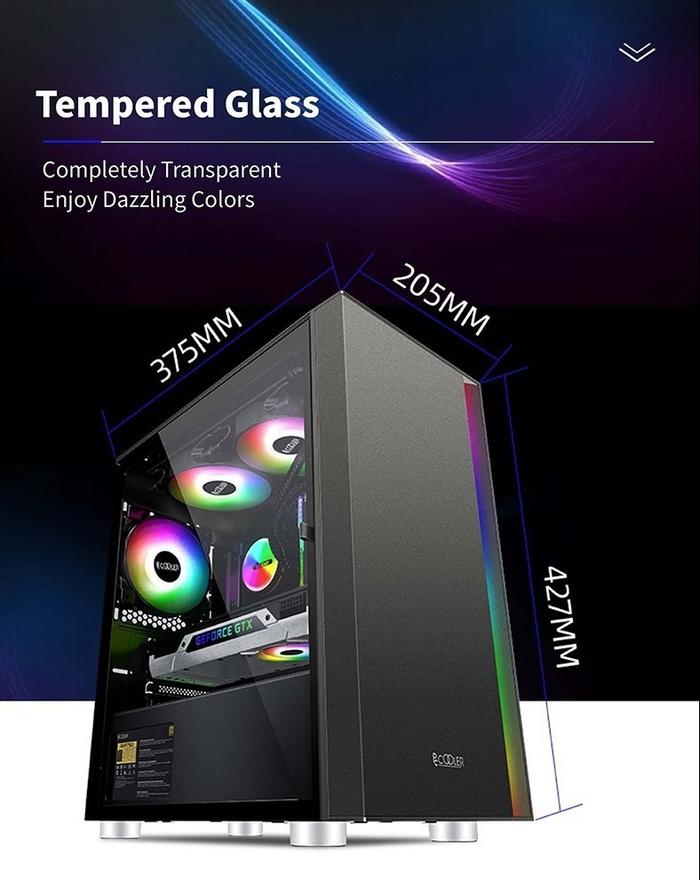 CASING PCCOOLER / PC COOLER PLATINUM LM300 BLACK - mATX Gaming Case - Image 2