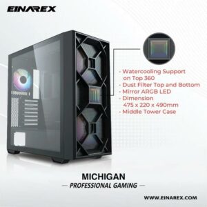 JualCasing EINAREX MICHIGAN – EATX, ATX, mATX Gaming Case