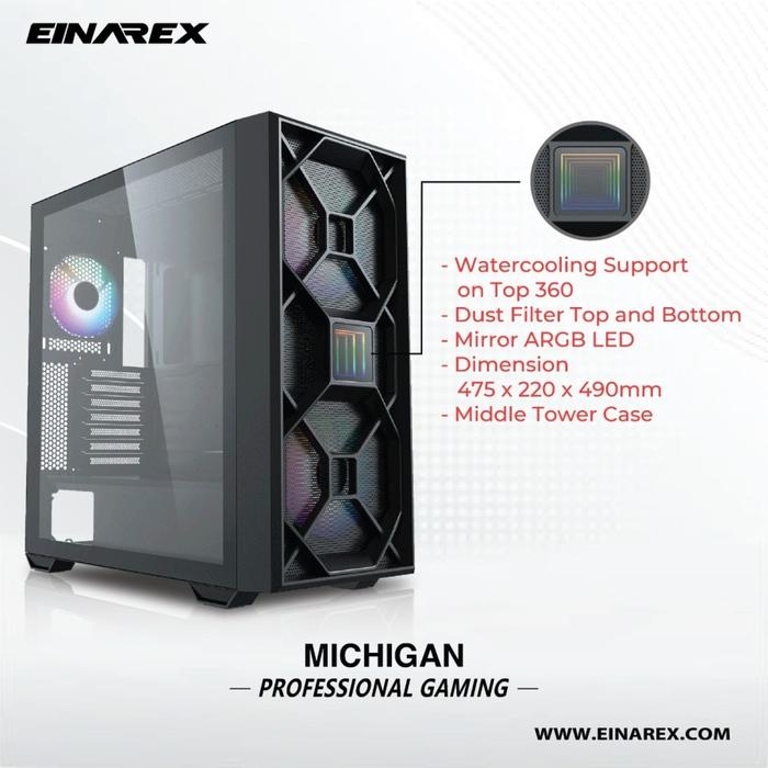 Casing EINAREX MICHIGAN - EATX, ATX, mATX Gaming Case