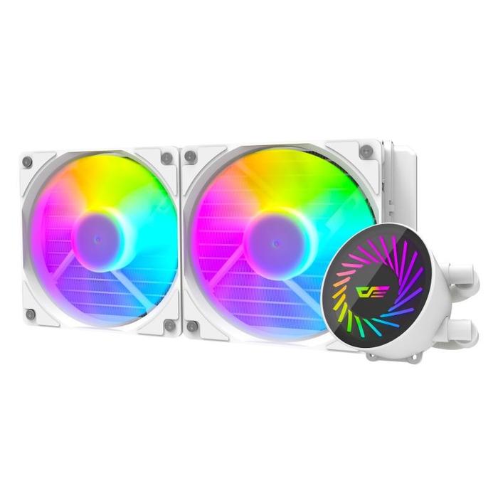 DarkFlash RADIAN DCS240 / DCS 240 ARGB 240mm AIO Liquid Cooler - WHITE - Image 2