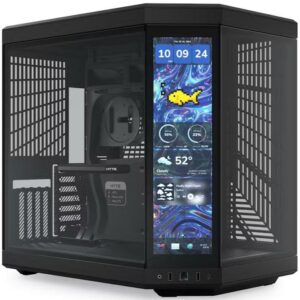 Casing HYTE Y70 TOUCH INFINITE PITCH BLACK  - Modern Aesthetic Dual Chamber ATX Case with 14.5" Integrated LCD Touchscreen