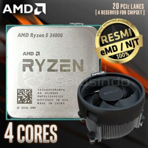 JualAMD Ryzen 5 3400G 4-Core 3.7GHz RX VEGA 11 Graphics (Socket AM4) &ndash; TRAY