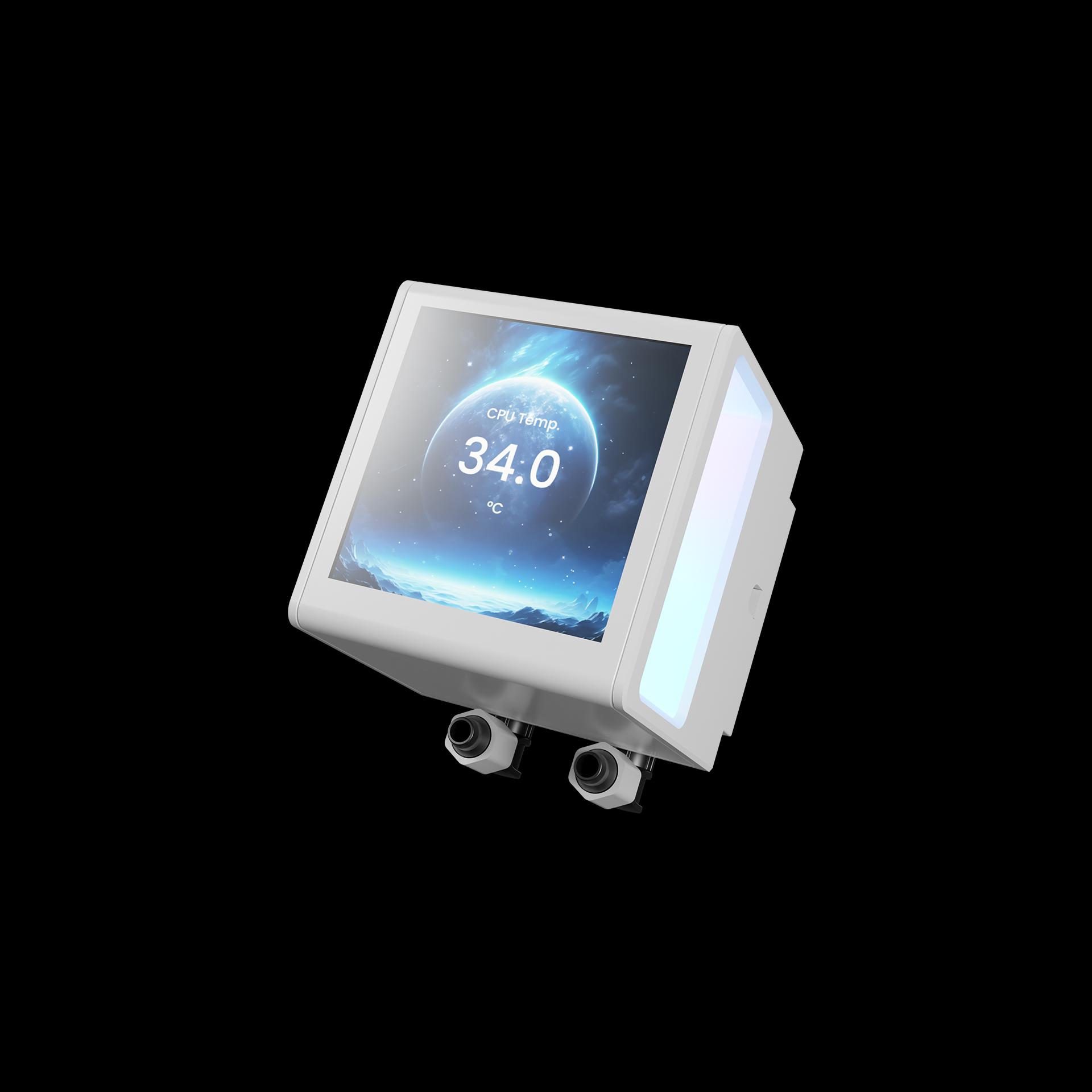 GAMDIAS CHIONE P5-240 - 240MM LCD POWERFULL DIGITAL COOLING - AIO Liquid CPU Cooler - WHITE - Image 6