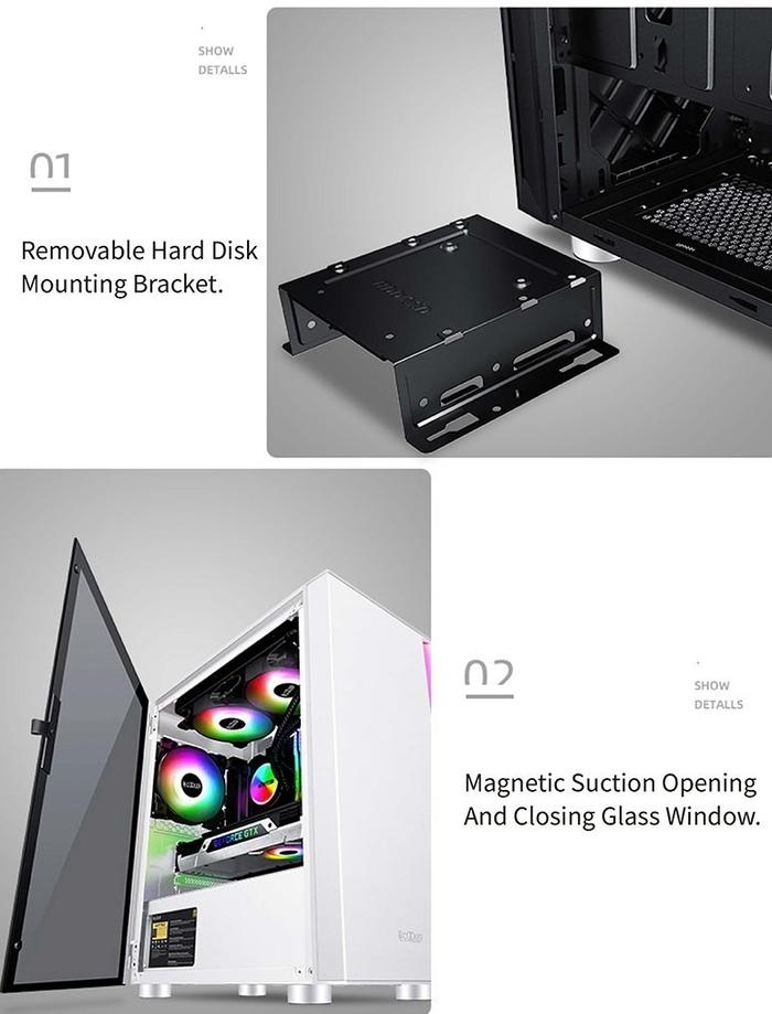 CASING PCCOOLER / PC COOLER PLATINUM LM300 BLACK - mATX Gaming Case - Image 4