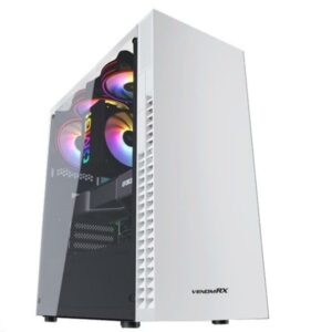 CASING VENOMRX ELDEN WHITE - Tempered Glass INCLUDE 3 FAN ARGB