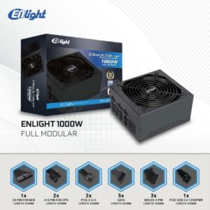 JualPower Supply ENLIGHT 1000W &ndash; 80+ GOLD Full Modular