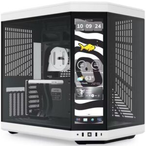 Casing HYTE Y70 TOUCH INFINITE PANDA  - Modern Aesthetic Dual Chamber ATX Case with 14.5" Integrated LCD Touchscreen