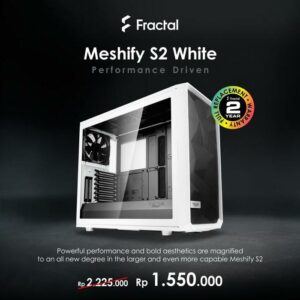 Fractal Design Meshify S2 White - Clear Tempered Glass - WHITE