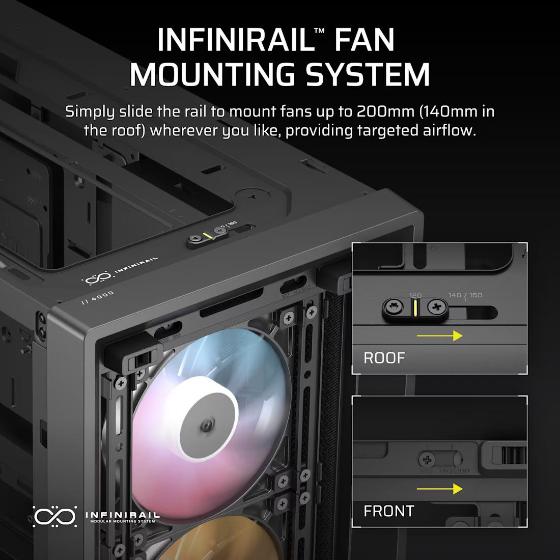 CASING CORSAIR FRAME 4000D ARGB Mid Tower - BLACK - Image 6