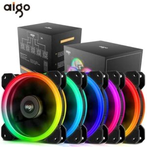 AIGO DR12 PRO 5in1 Double Ring Fan RGB - Five Pack With Controller